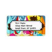 Surfshop Surfen Ocean Beach Surfbretter Palme Tree Adressaufkleber (Vorne)