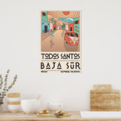 Surfside Bliss Print - Vintage VW Van and Mexican Poster (Küche)