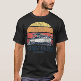 Surfside FL Vintage Boating 70s Retro Boat Design T-Shirt