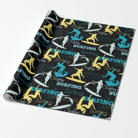 Surfsilhouetten geschenkpapier (Ungerollt)