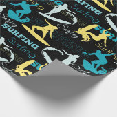 Surfsilhouetten geschenkpapier (Ecke)