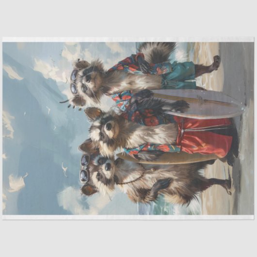 Surfskunken auf der Beach Decoupage Seidenpapier (Vorderseite)