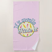 Surfsommer, wenn es schwemmt reiten strandtuch (Vorderseite)