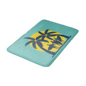 Surfsonne und Palmen cool Surfen Badematte (Schrägansicht)