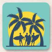 Surfsonne und Palmen cool Surfen Getränkeuntersetzer (Vorderseite)