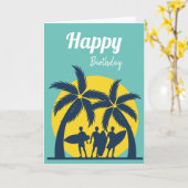 Surfsonne und Palmen cool Surfen Karte (Gelbe Blume)