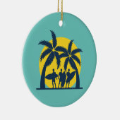 Surfsonne und Palmen cool Surfen Keramik Ornament (Rechts)