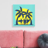 Surfsonne und Palmen cool Surfen Leinwanddruck (Insitu (Wohnzimmer))