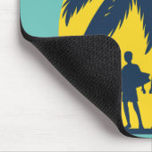Surfsonne und Palmen cool Surfen Mousepad (Ecke)