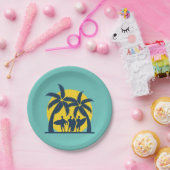 Surfsonne und Palmen cool Surfen Pappteller (Party)