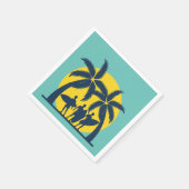 Surfsonne und Palmen cool Surfen Serviette (Ecke)