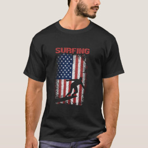 Surfsport Retro American Flag USA Sur T-Shirt
