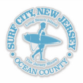 Surfstadt (Surfer) Aufkleber (Vorderseite)