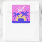 Surfsticker Quadratischer Aufkleber (Tasche)