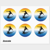 Surfsticker Runder Aufkleber (Blatt)