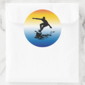 Surfsticker Runder Aufkleber (Tasche)
