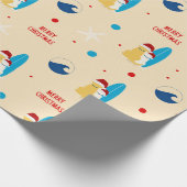 Surfstrand-Hund-Weihnachts-Geschenkverpackung Geschenkpapier (Ecke)