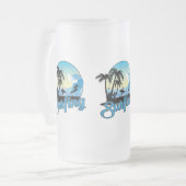 Surfstrand Mattglas Bierglas (Vorderseite Links)