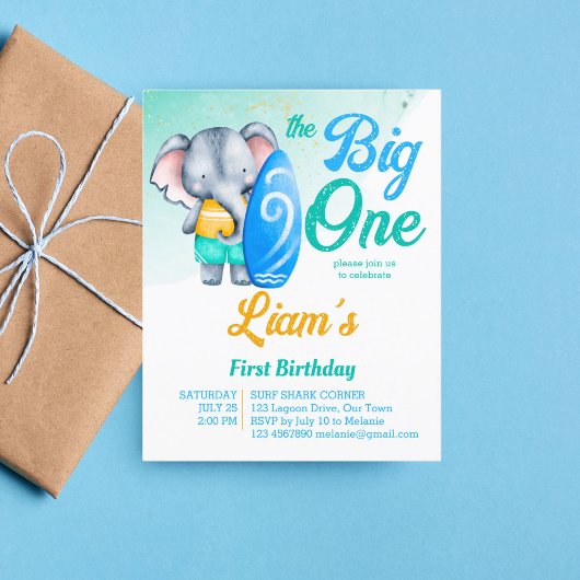 Surfstrand Meer Sommer Geburtstagsbudget einladen