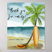 Surfstrand mit Aquarellfarbe - Vielen Dank für Ihr Poster (Vorne)