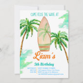 Surfstrand Ozean tropischen Sommer Geburtstag Einladung (Vorderseite)