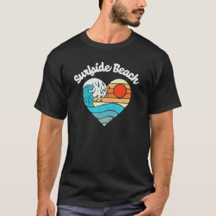 Surfstrand Retro Herz Surf Wave Grafik T-Shirt