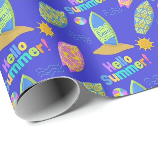 Surfstrand Sommer Geschenkpapier (Rolleneckpunkt)