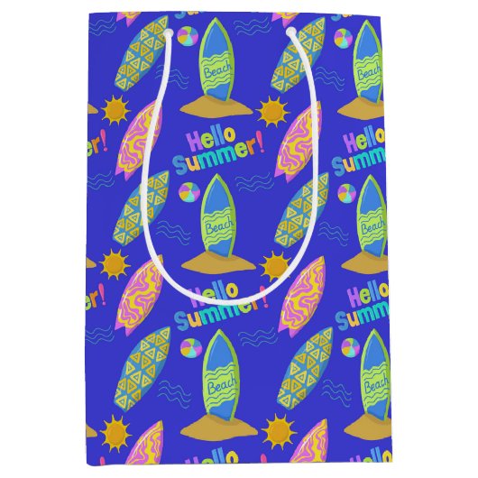 Surfstrand Sommer Mittlere Geschenktüte (Vorderseite)