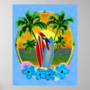 Surfstrand Sonnenuntergang Poster