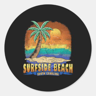 Surfstrand South Carolina Vintag Distressive S Runder Aufkleber