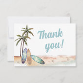 Surfstrand Summer Baby Dusche Dankeskarte (Vorderseite)