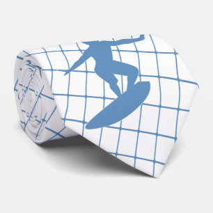 Surfsurfboard auf Blue Karo Necktie Krawatte