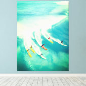 Surfsurfer Surfen Sea Wave Canvas Print Leinwanddruck (Insitu (Holzboden))