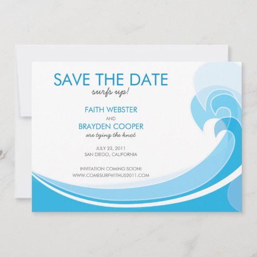 Surft hoch! Hochzeit Save the Date (Vorderseite)