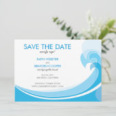 Surft hoch! Hochzeit Save the Date (Stehend Vorderseite)