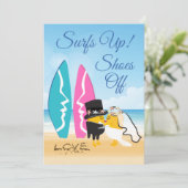 Surft Hochzeiten ein Einladung (Stehend Vorderseite)