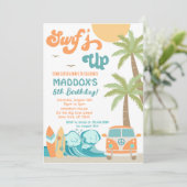 Surft surf Surf Beach Surf's Up Birthday Einladung (Stehend Vorderseite)