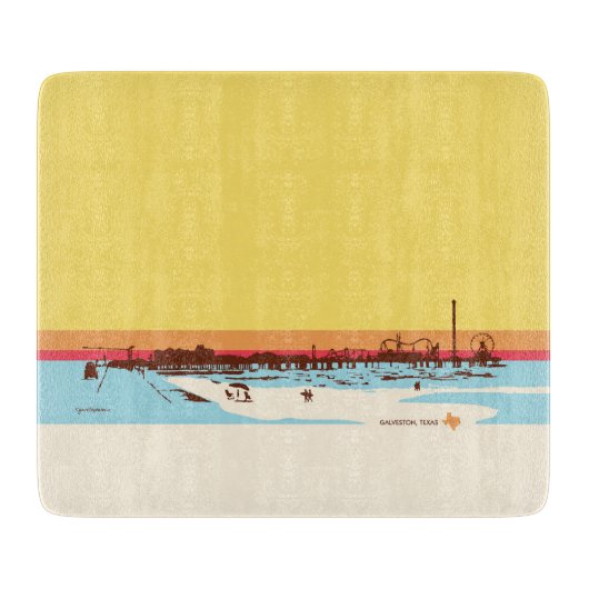 Surftage - Galveston Island, Texas Schneidebrett (Vorderseite)