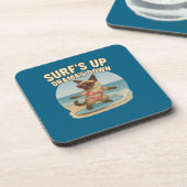 Surfthema für Siamkatze Getränkeuntersetzer (Linke Seite)