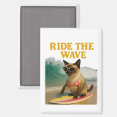 Surftheme für Siamkatze  Magnet (Vorderseite/Rückseite)