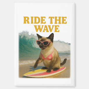 Surftheme für Siamkatze Magnet
