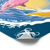 Surftherapie - Sommer Flamingo Poster (Ecke)