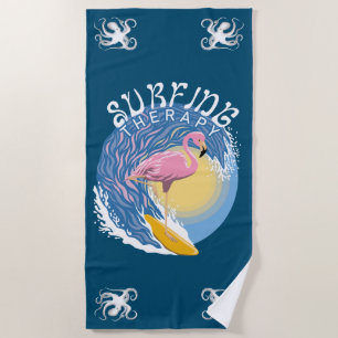 Surftherapie - Sommer Flamingo Strandtuch