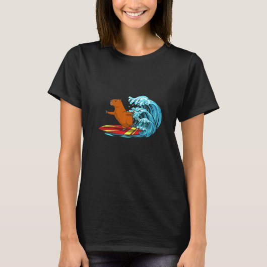 Surftier Capybara-Flüsterer Cavy Nagetier T-Shirt (Vorderseite)