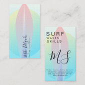 Surftrainer Ombre Surf Board Sunset Rosa Visitenkarte (Vorne/Hinten)
