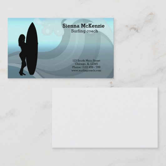 Surftrainer Visitenkarte (Vorne/Hinten)