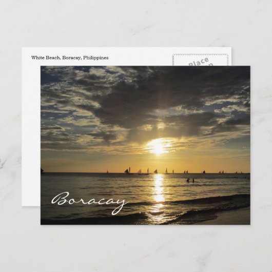 Surfuntergang Boracay Postkarte (Vorne/Hinten)