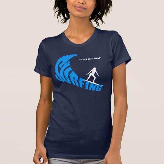 Surfweibchen individuell anpassbar T-Shirt (Vorderseite)