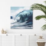Surfwelle in Aquarellkanälen Print Leinwanddruck<br><div class="desc">Surf Wave in Aquarellmalerei Canvas Print in schönen Ozean aqua blauen Farben. Dieses ozeanwellenförmige Kunstdruckwerk ist ein atemberaubendes Stück stilvoller Küstenwandkunst,  perfekt für jede Zuhause,  Strandtheater und Hütte am Meer. Dieses Werk wurde von Totally Coast artist,  Jillee K. Copyright © Totally Coast All Rights Reserved 2023</div>