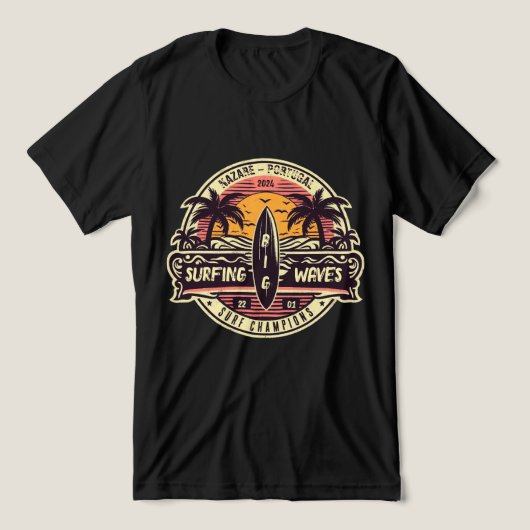Surfwellen nazaré Tri-Blend shirt (Design Vorderseite)